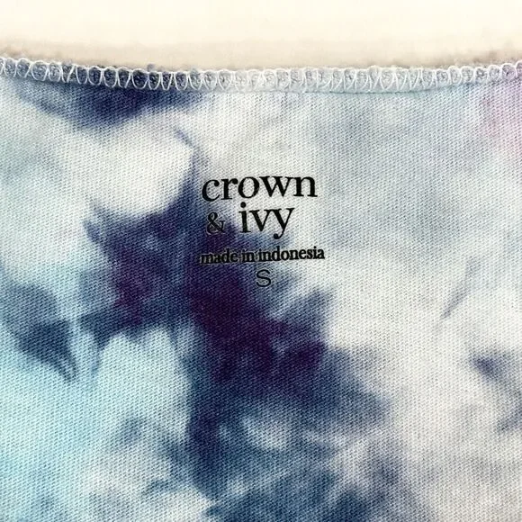 Crown‎ Ivy Small Top Garden Glow Tie Dye Handmade Blue Purple Pink Lace 1521 - Picture 11 of 12